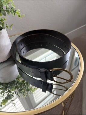 Frye DC1040C Genuine Leather Belt Black Brass Buckle Size 36 Boho Classic